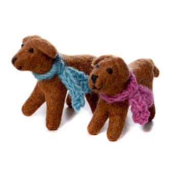 Amica Felt Chocolate Labrador Toy 7.5 CM