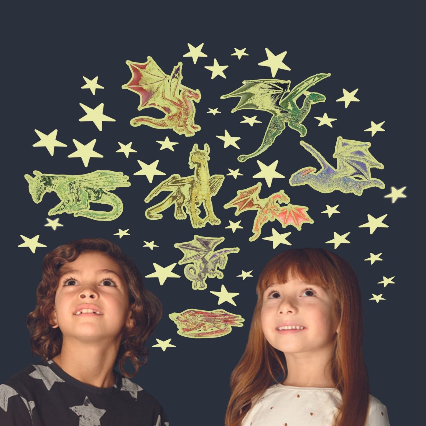 Glow Glitter Stars & Dragons