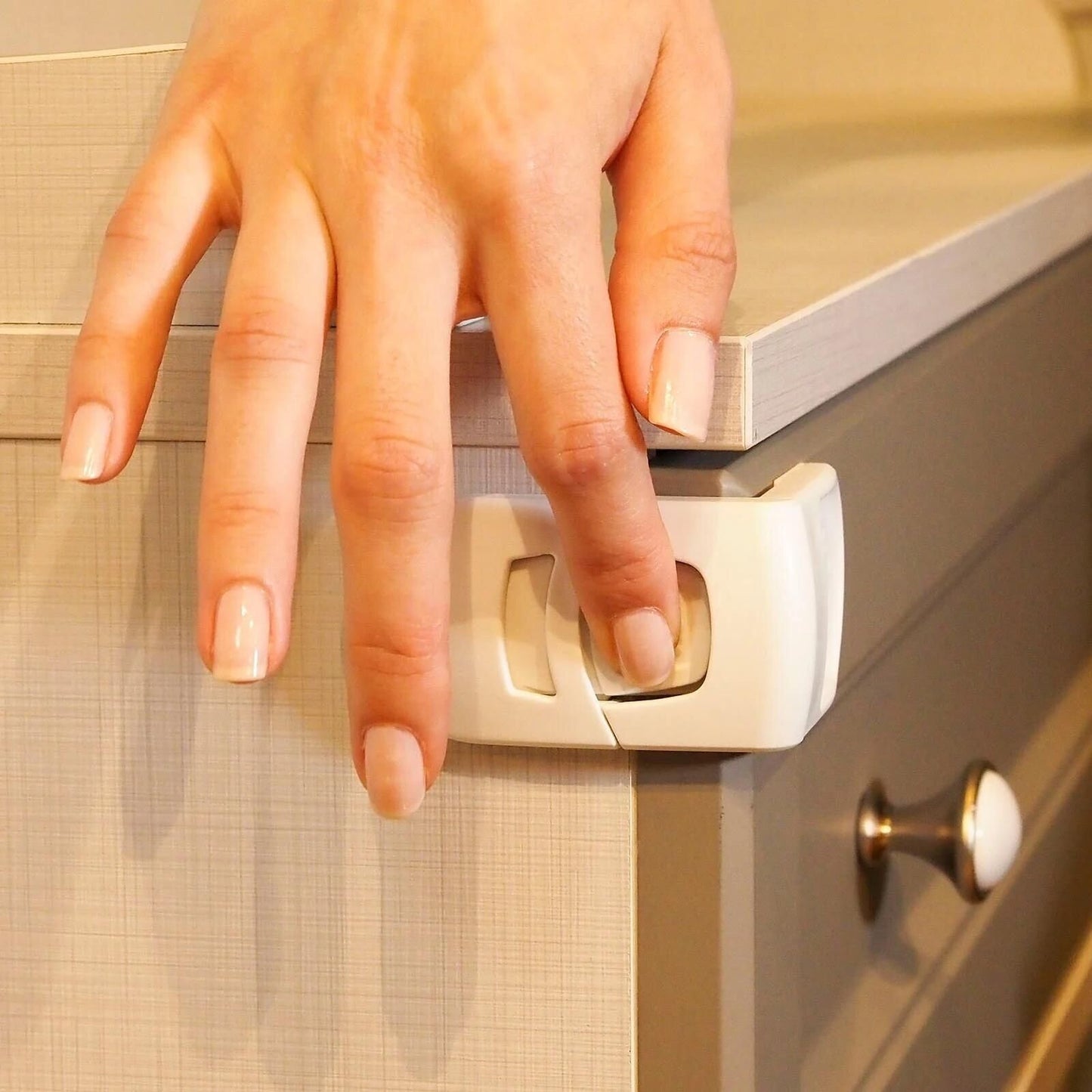 baby plus Double-Buttons Drawer Lock For Baby Child Safety