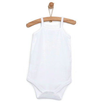 HelloBaby Basic Rib Rope Strap Baby Bodysuit 5 pcs - White