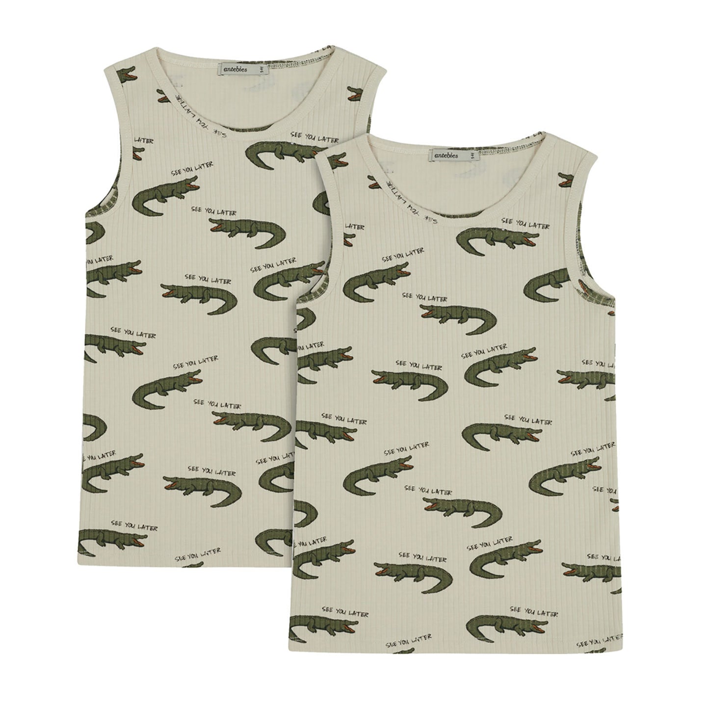 Antebies Crocodile Fun Rib Camisole Set 2 Pack