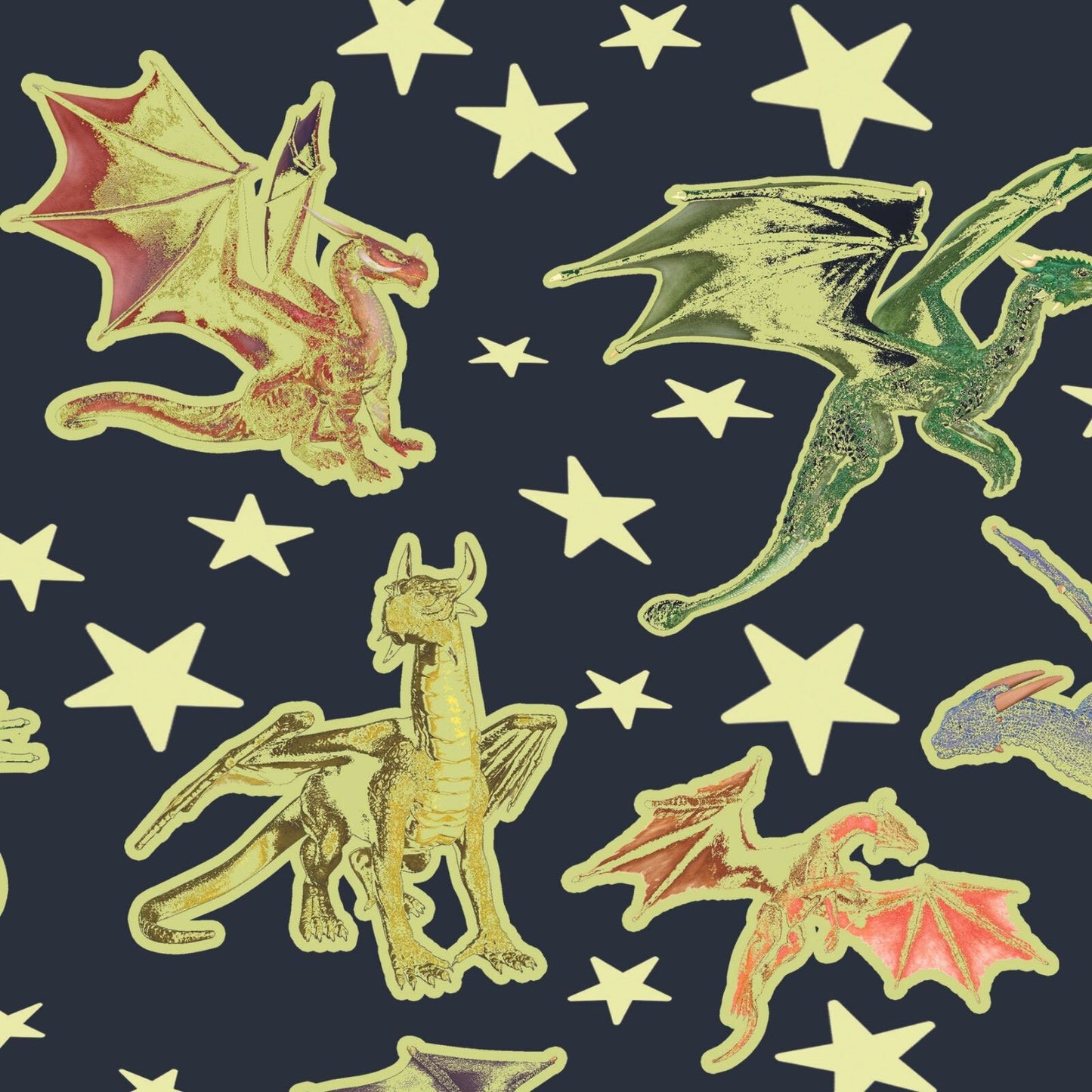 Glow Glitter Stars & Dragons