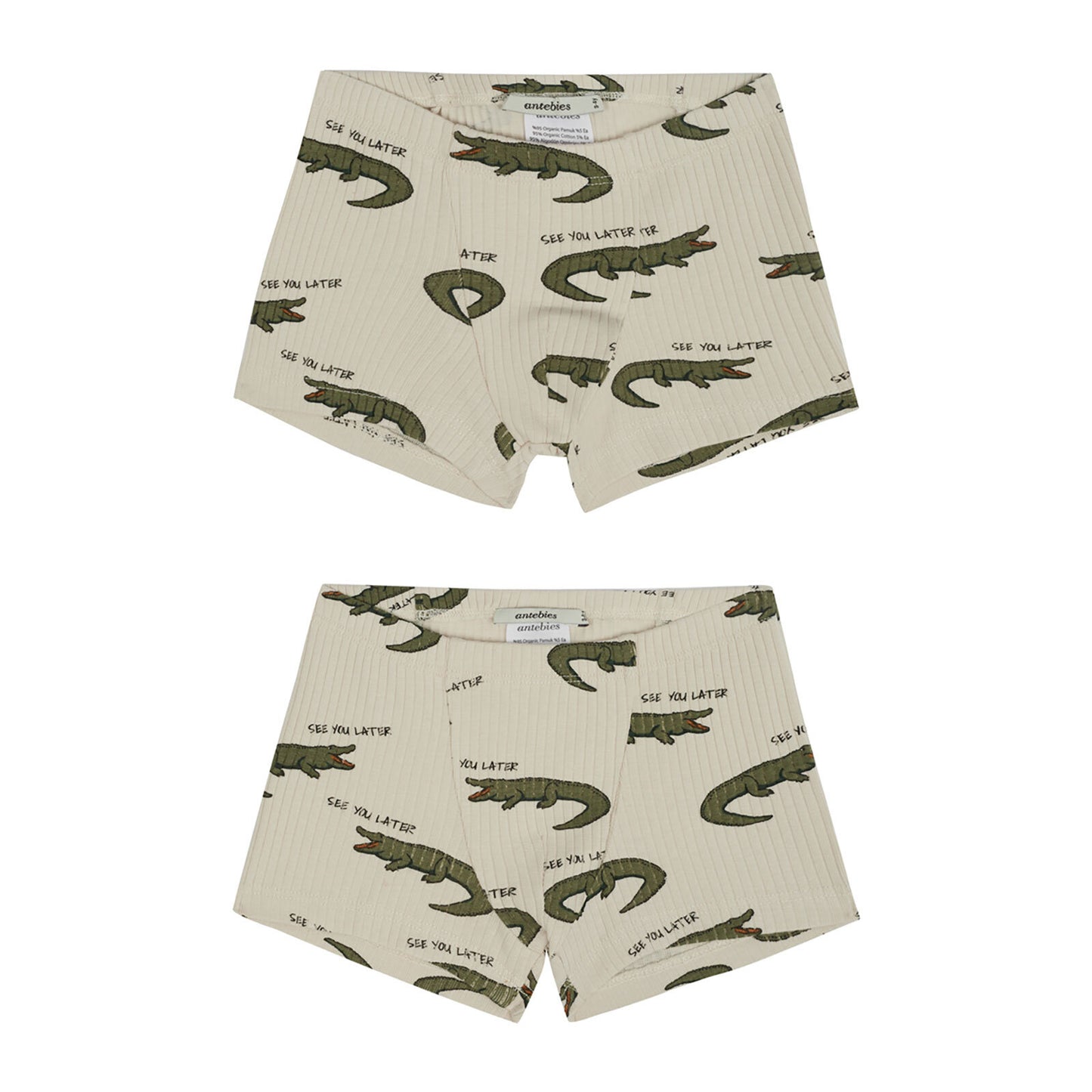 Antebies Crocodile Fun Rib Boxer Set 2 Pack