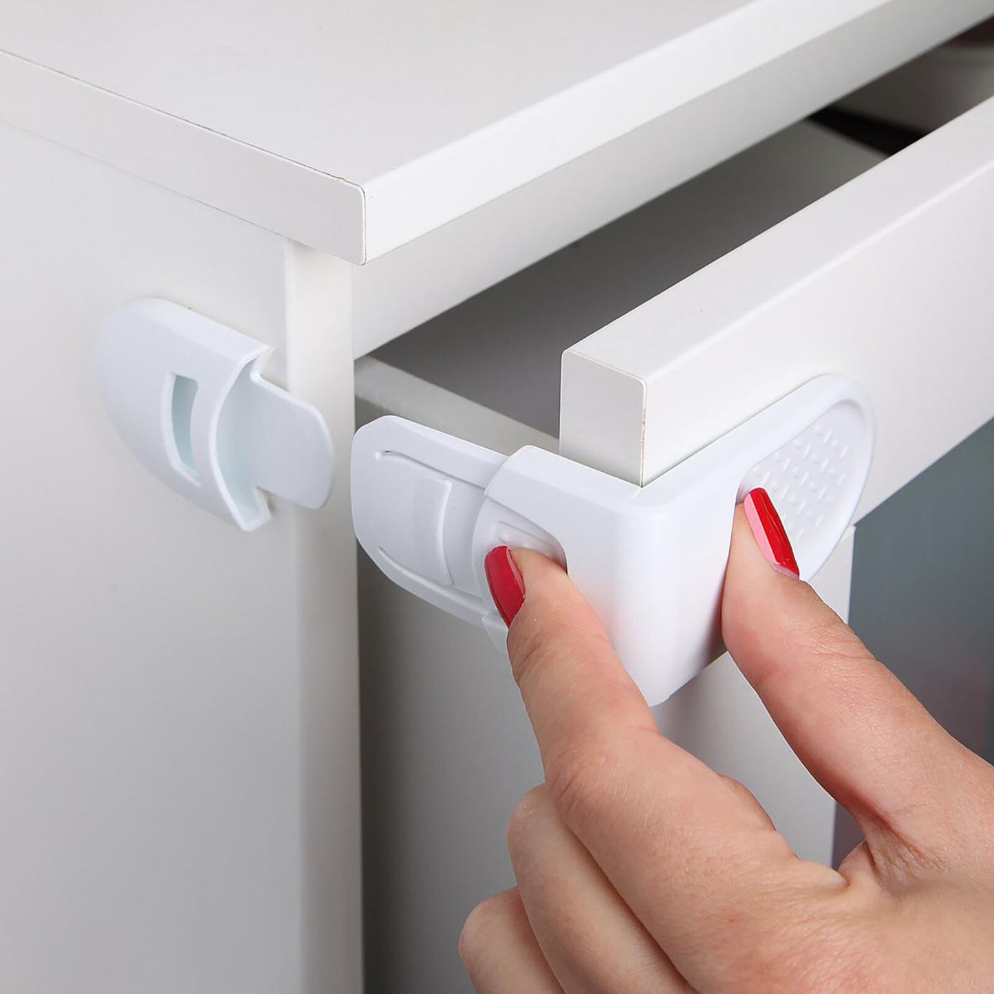 baby plus Double-Buttons Drawer Lock For Baby Child Safety