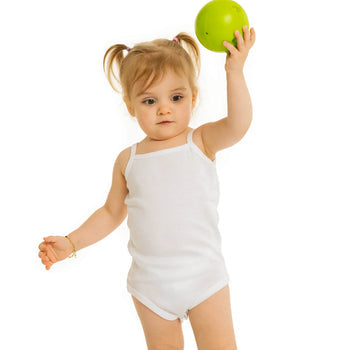 HelloBaby Basic Rib Rope Strap Baby Bodysuit 5 pcs - White