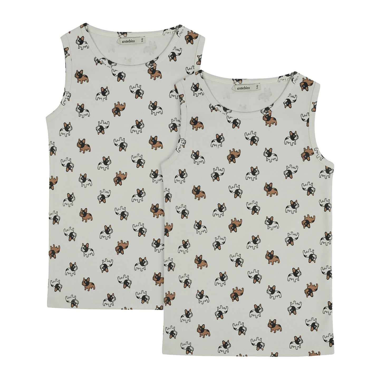 Antebies Best Friends Forever - Dogs Rib Camisole Set (Pack of 2) Grey