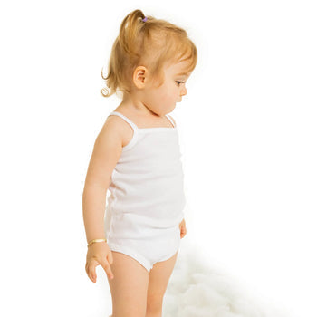 HelloBaby Basic Rib Rope Strap Baby Bodysuit 5 pcs - White