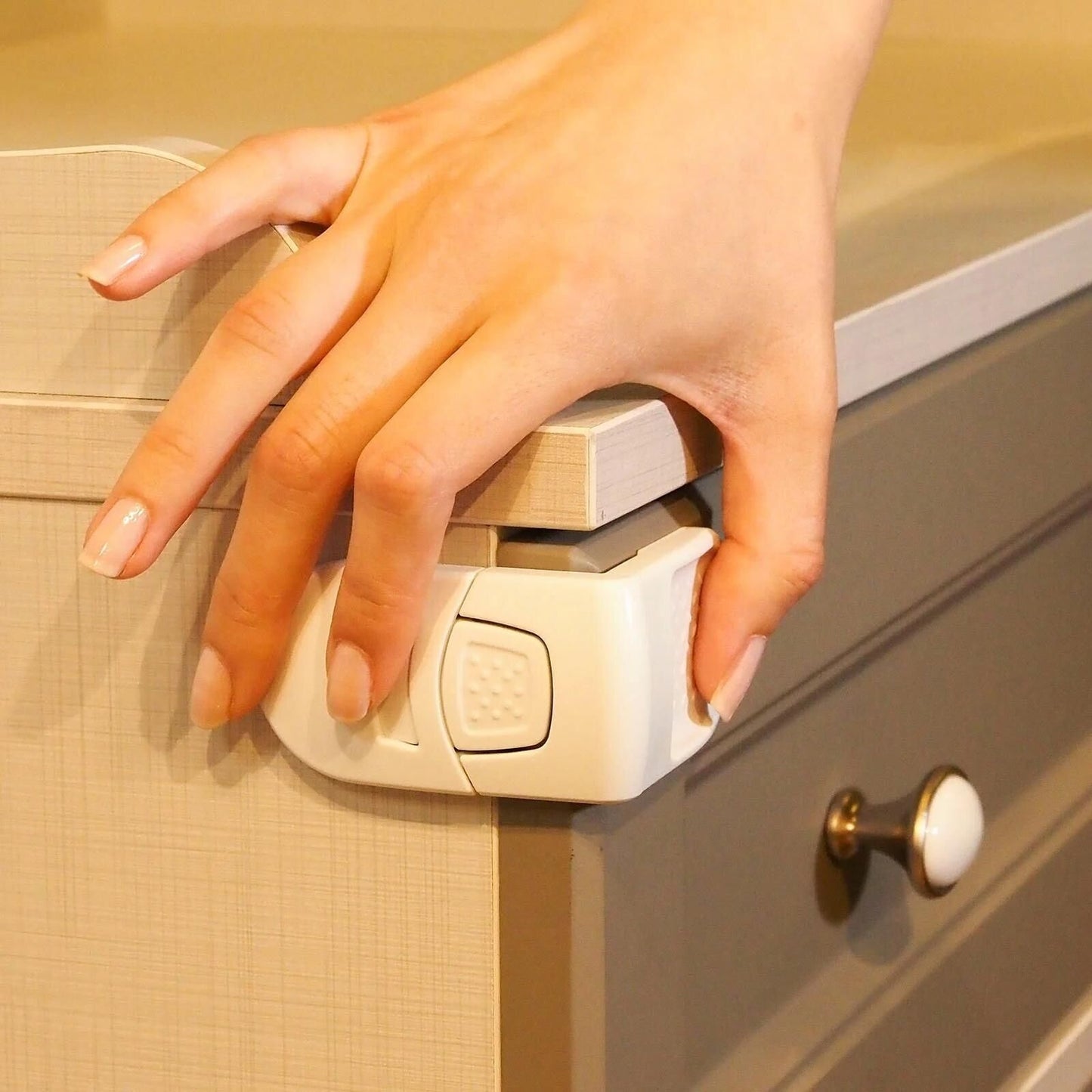 baby plus Double-Buttons Drawer Lock For Baby Child Safety