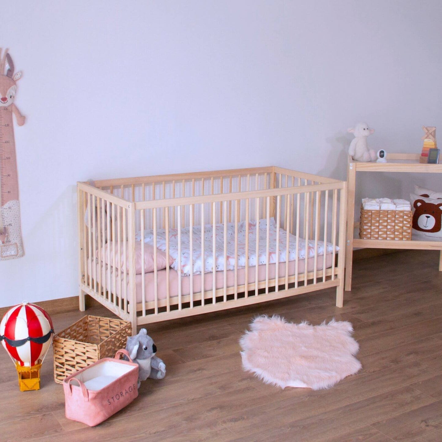 Kukka Natural Wood 2-Level Cot 70x140