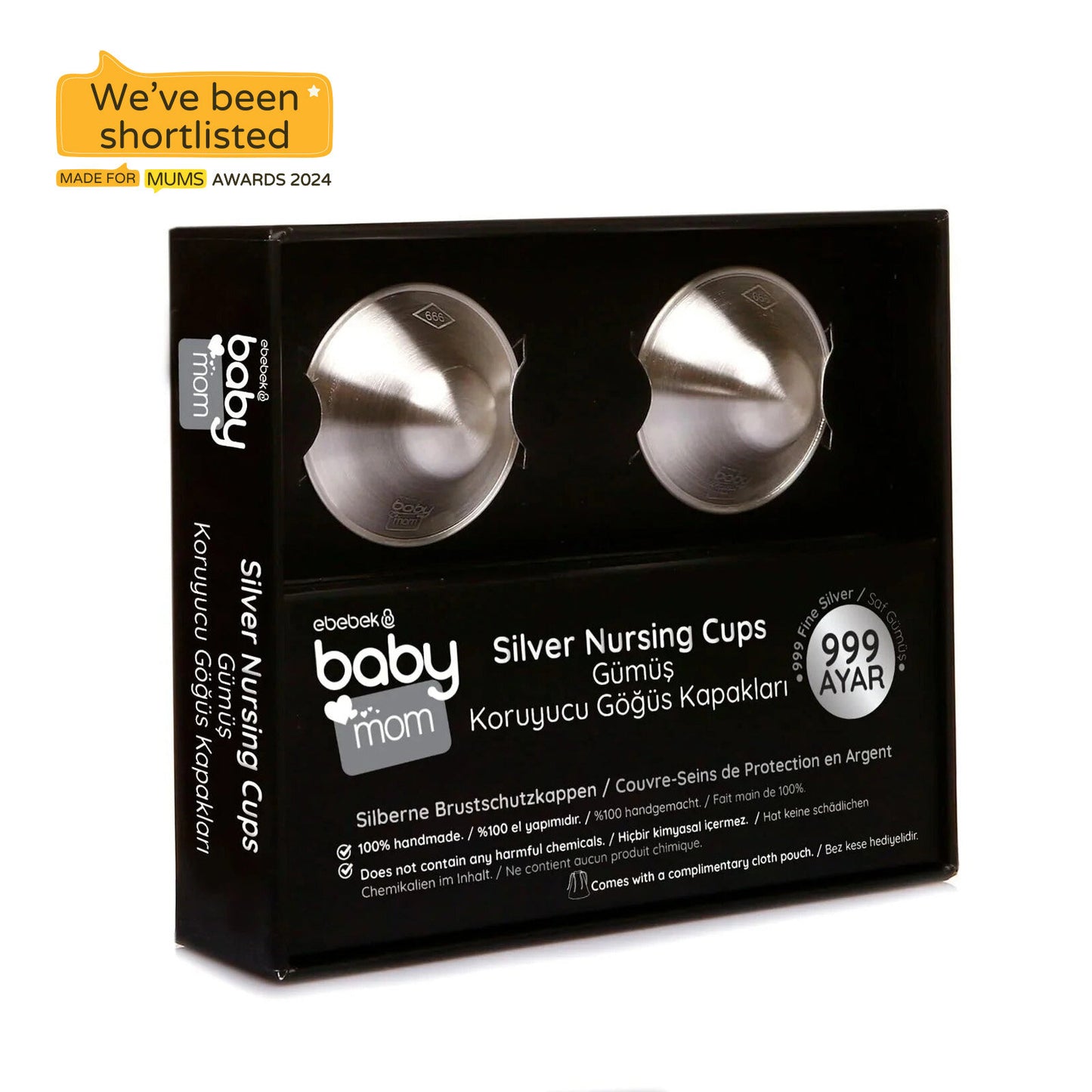 baby mom 2-Pack 999 Sterling Silver Nipple Shield Cover/Nipple Cups
